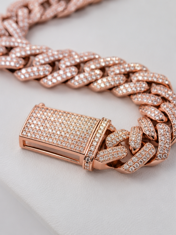 Iced Cuban Chain – Rose Gold