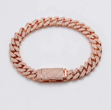 Iced Cuban Bracelet – Rose Gold