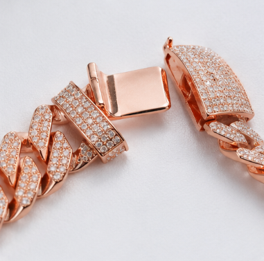 Iced Cuban Bracelet – Rose Gold