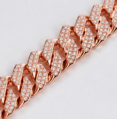 Iced Cuban Bracelet – Rose Gold