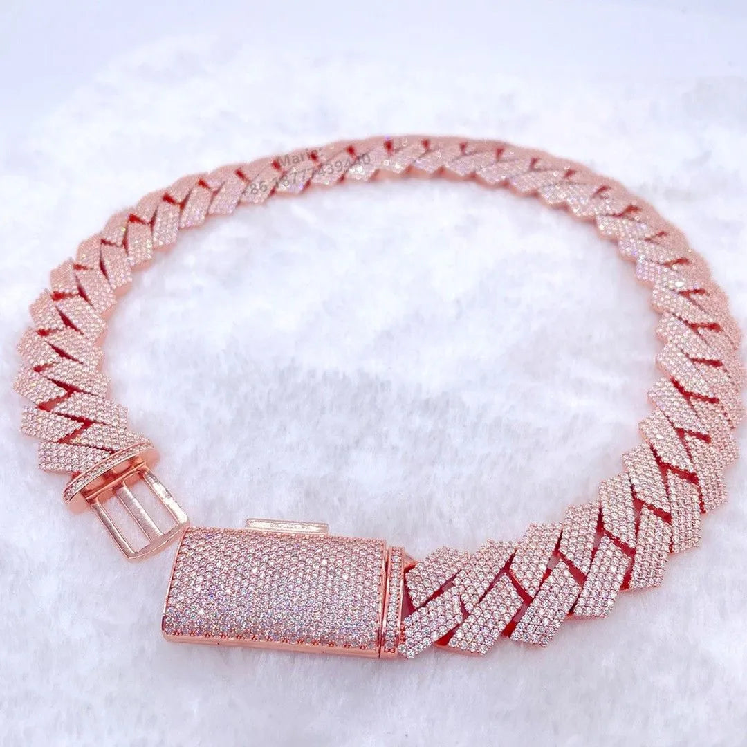 Iced Cuban Bracelet – Rose Gold