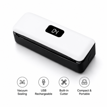 Portable Mini Vacuum Sealer – USB Rechargeable Food Bag Sealer